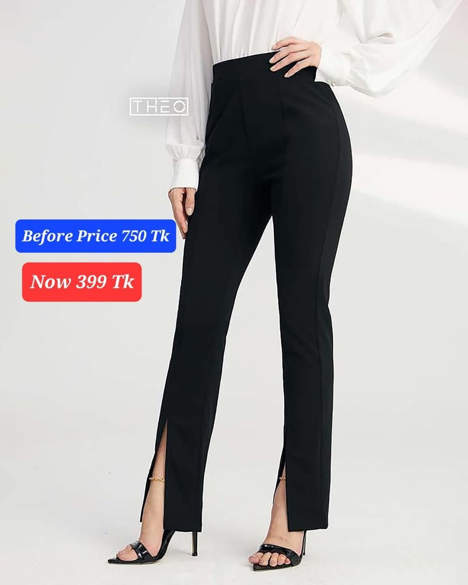 Chic regular fit front cut pants