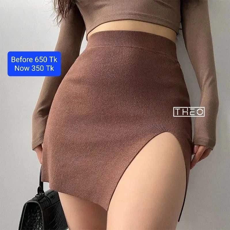 Side slit mini skirt