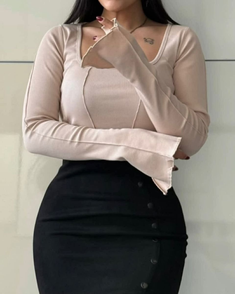 Squre neck slim fit top