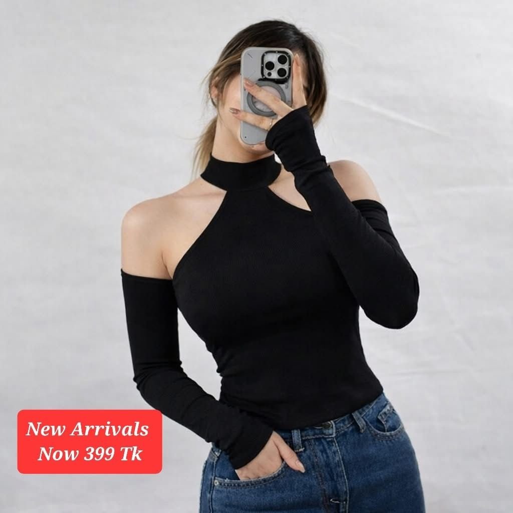 Statement hulterneck ribbed top