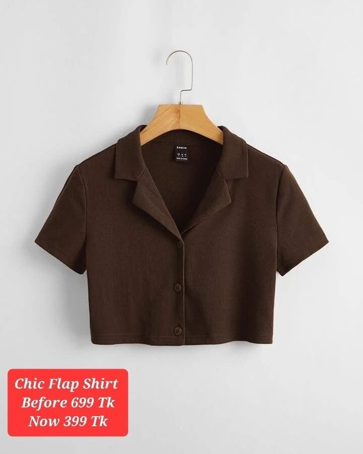 Flap coller shirt (ribbed)