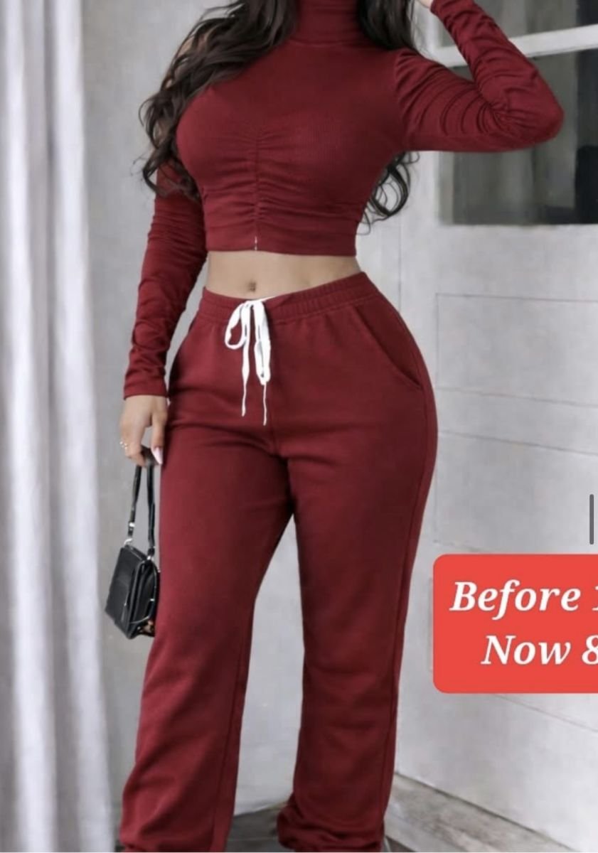 Highneck ruched tracksuit