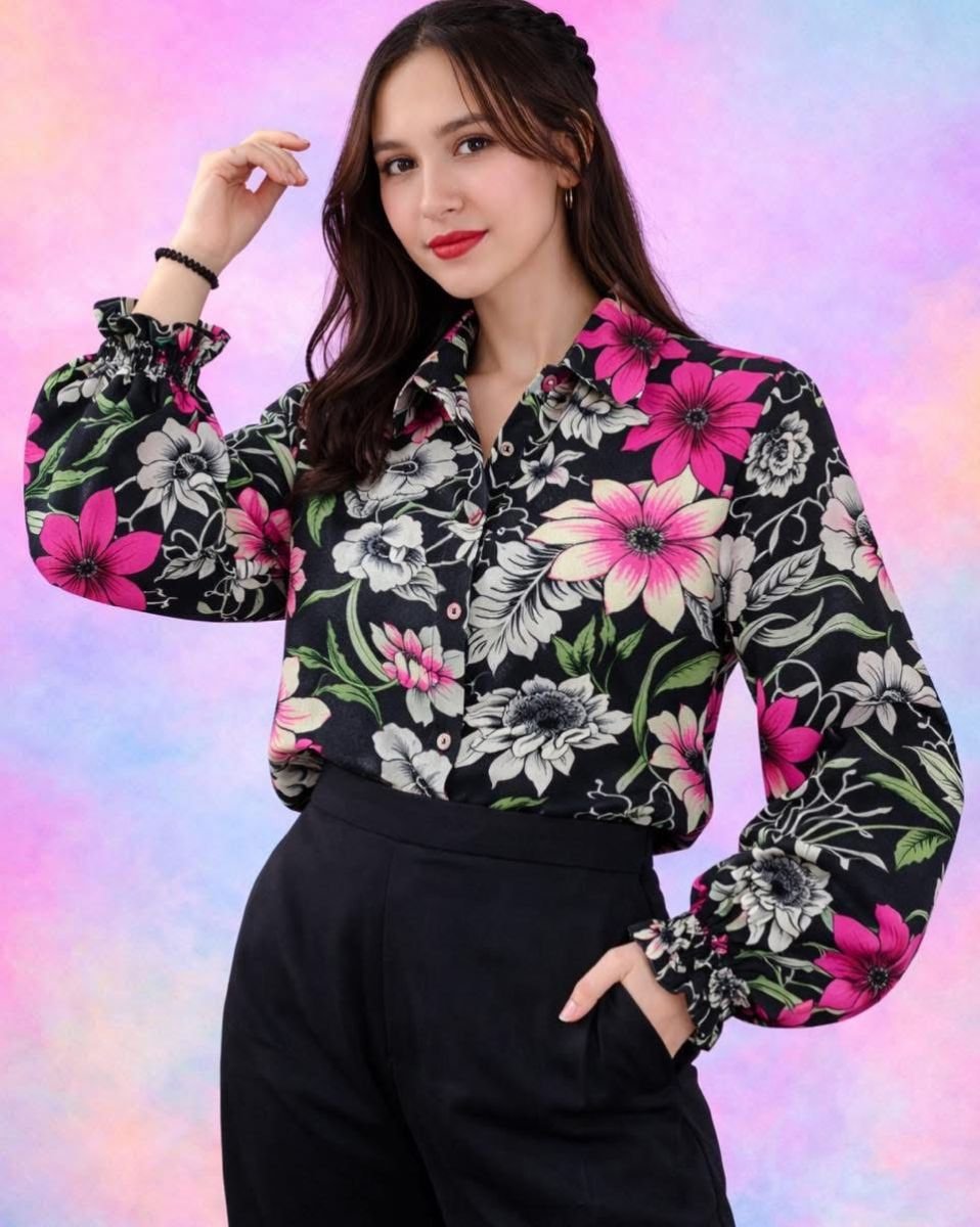 Fuzz shirt bigflowers