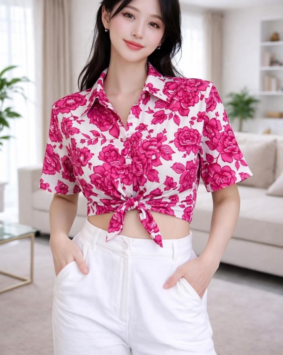 Korean chic knot shirt cottoncandy