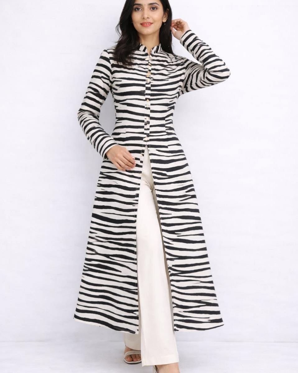 Sherwani single kurti zebralines