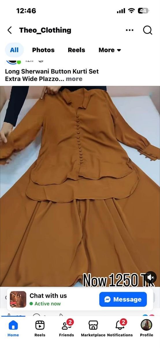 Long sherwani botton kurti set