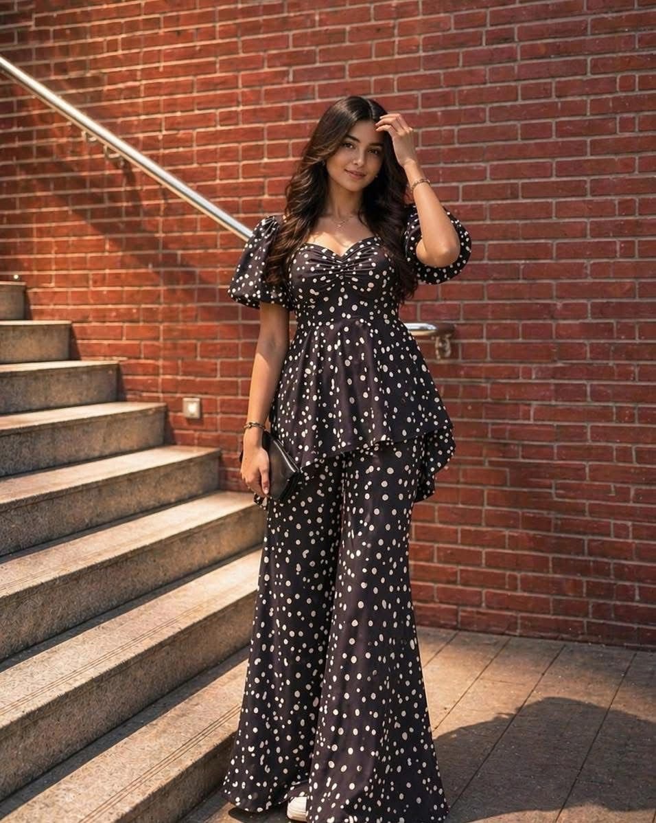 Printed cord  small black dot 066