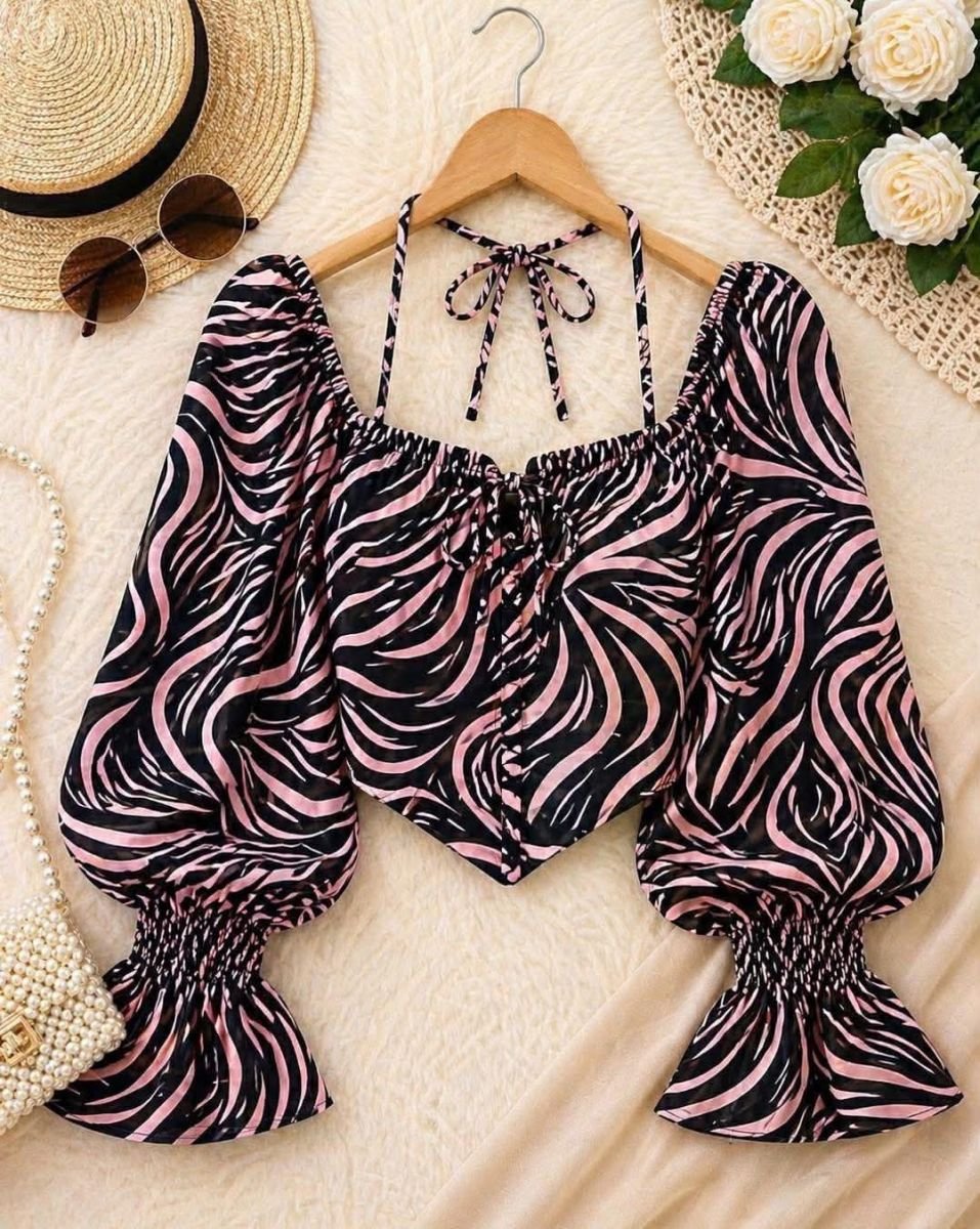Paded print top mauvemuse 014