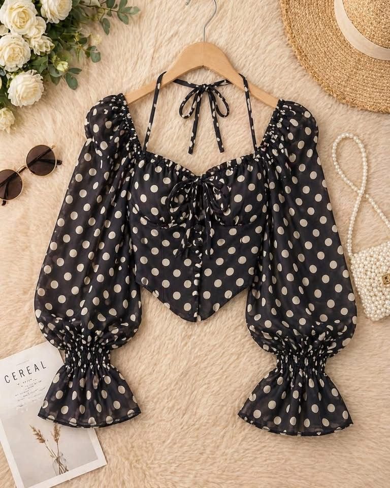 Paded print top dots 012