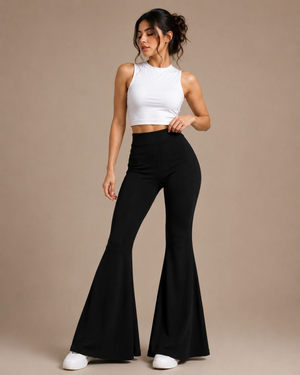 High waisted downflare pant