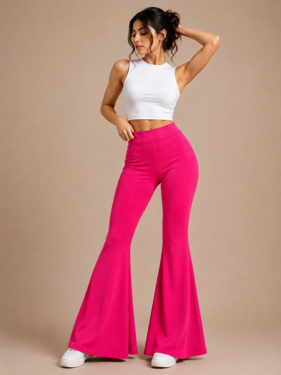 High waisted downflare pant
