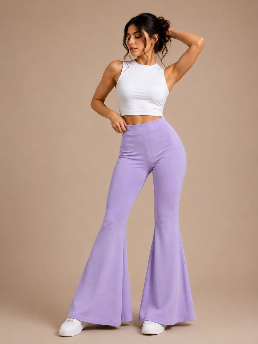 High waisted downflare pant
