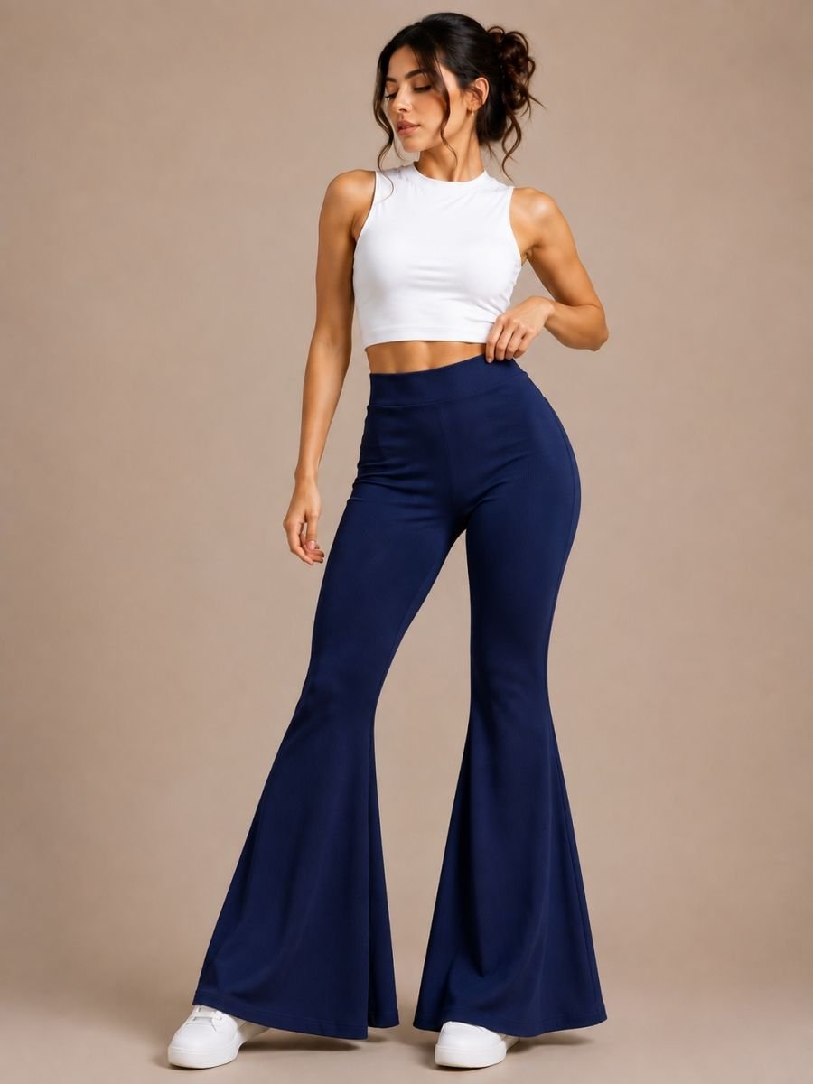 High waisted downflare pant