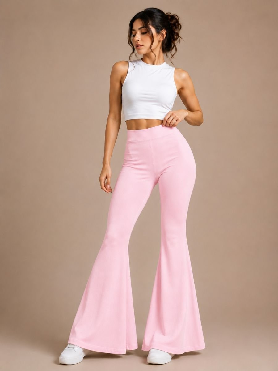 High waisted downflare pant
