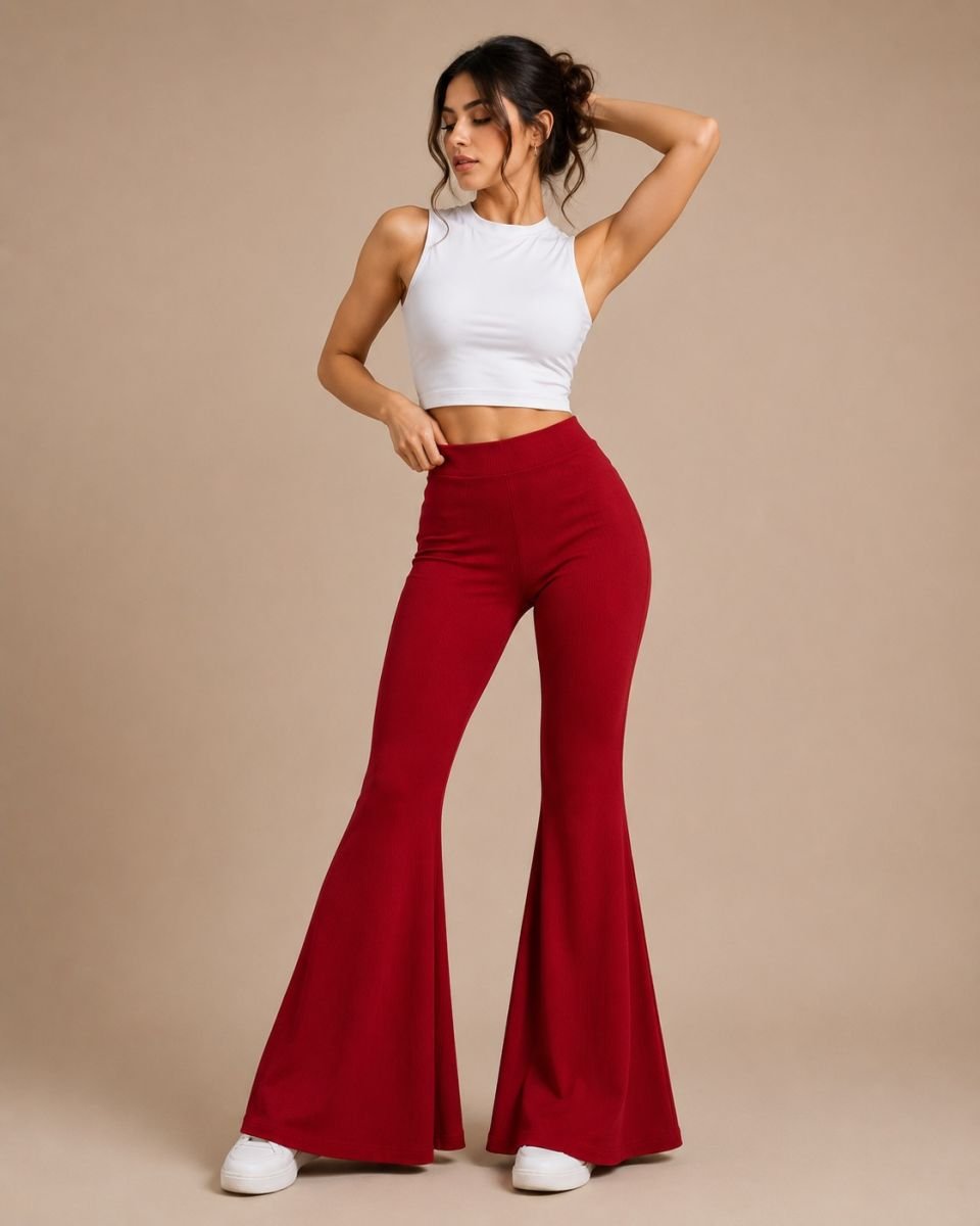 High waisted downflare pant