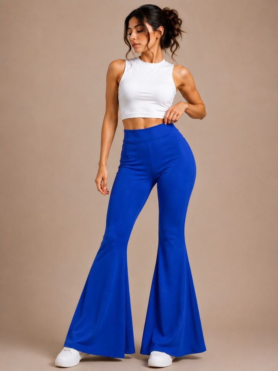 High waisted downflare pant