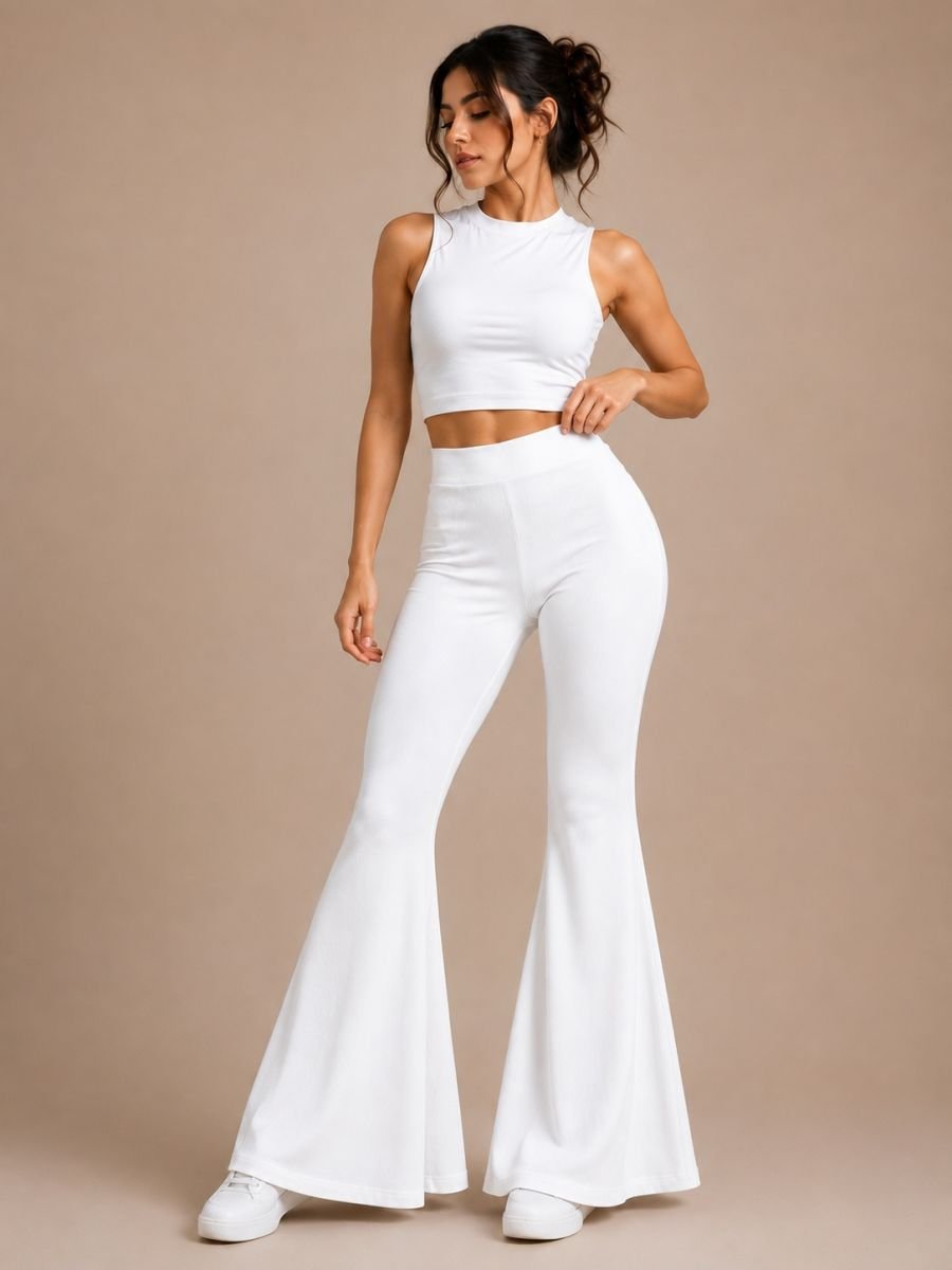 High waisted downflare pant