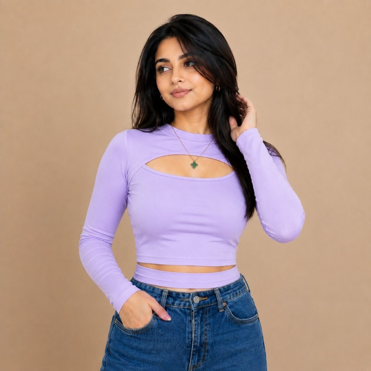 Double cut full sleeve top