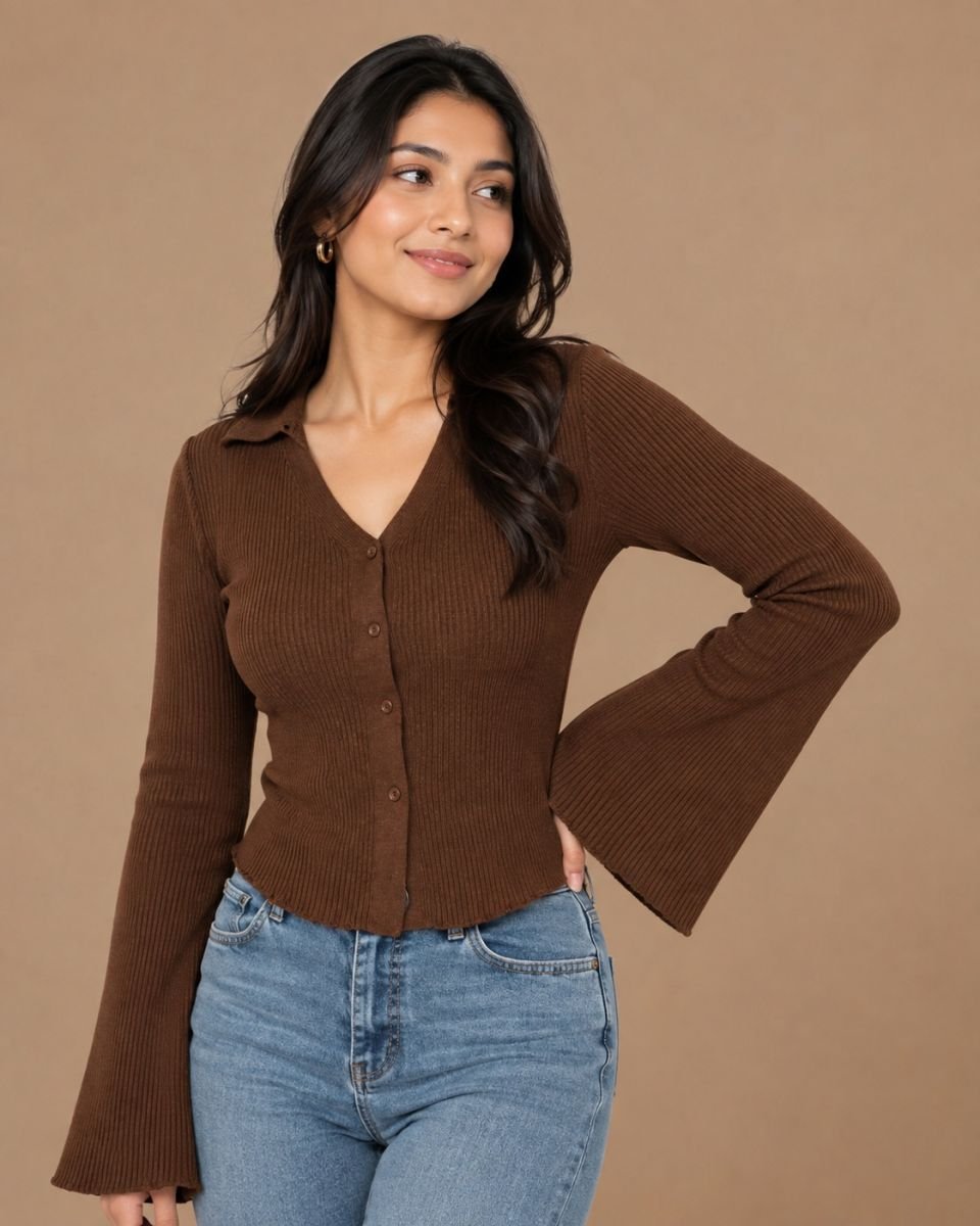 Flare sleeve shirt