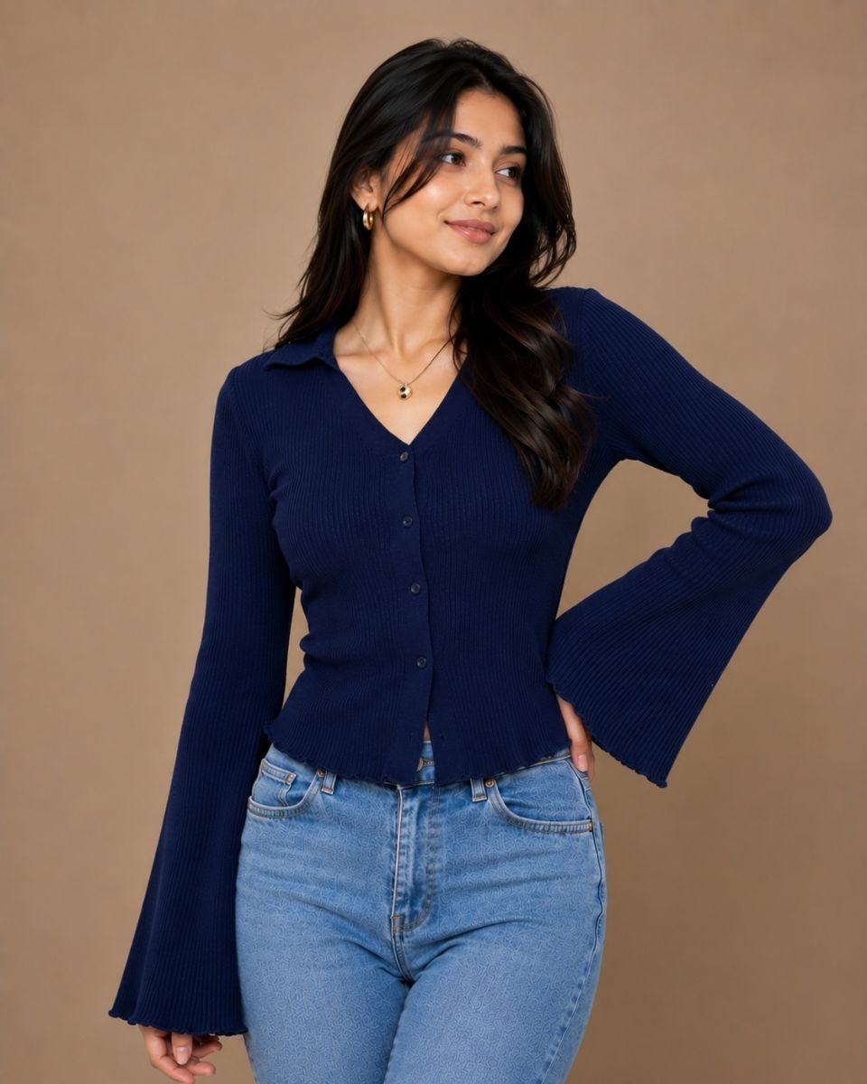 Flare sleeve shirt