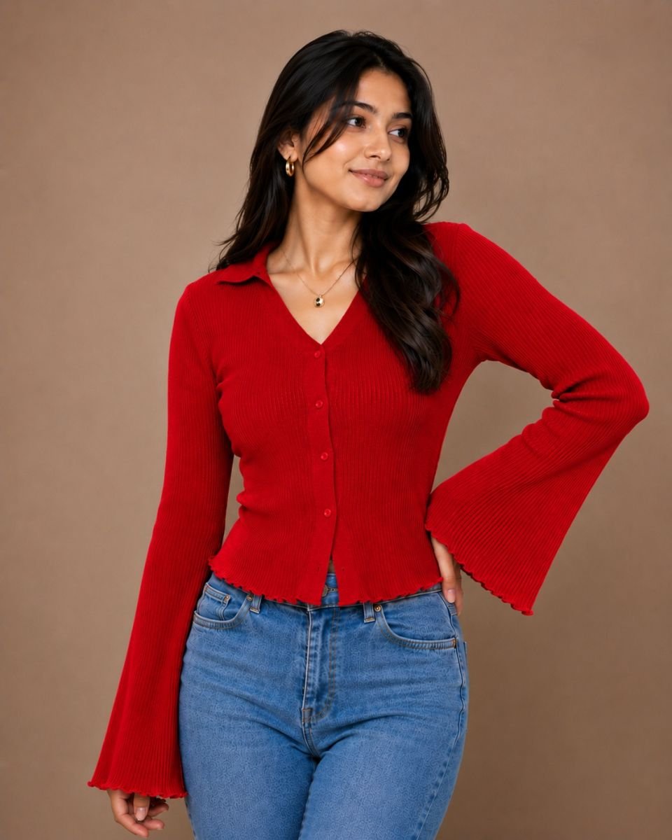 Flare sleeve shirt