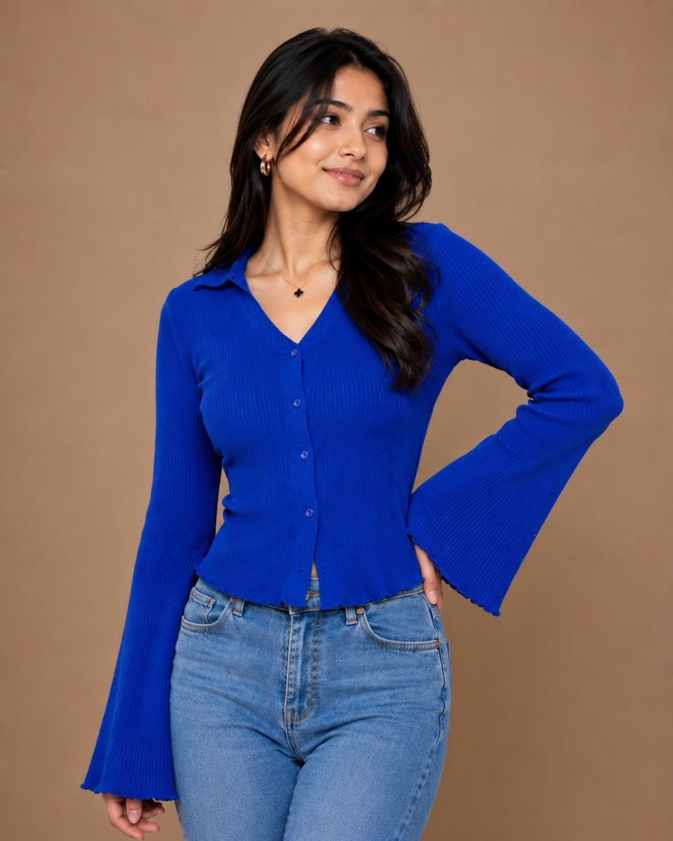 Flare sleeve shirt