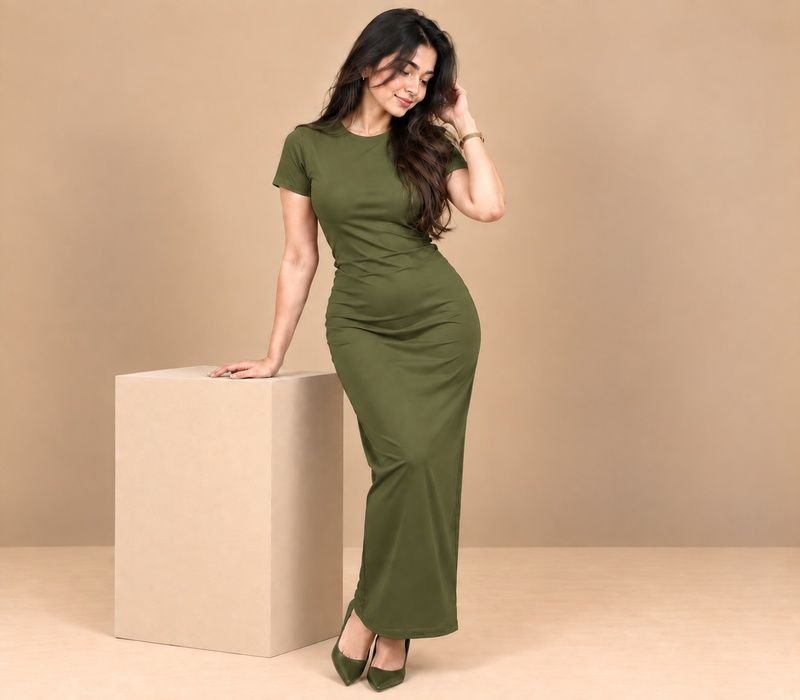 Covered neck bodycon