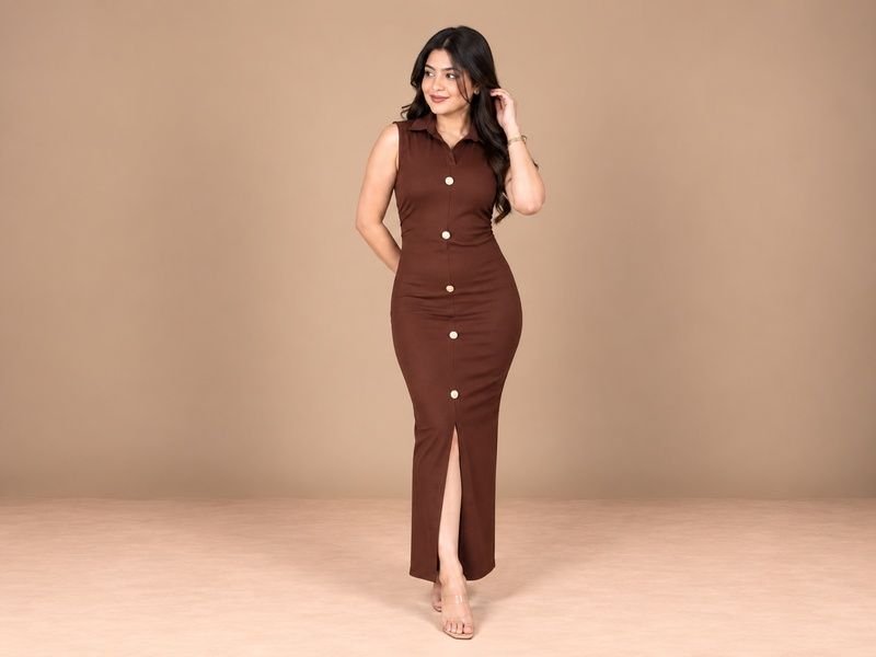 Front botton polo coller bodycon