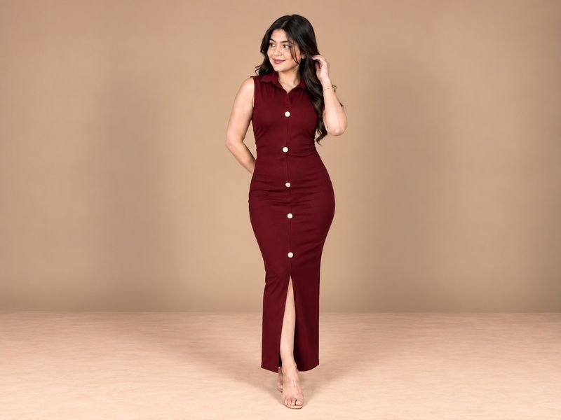 Front botton polo coller bodycon