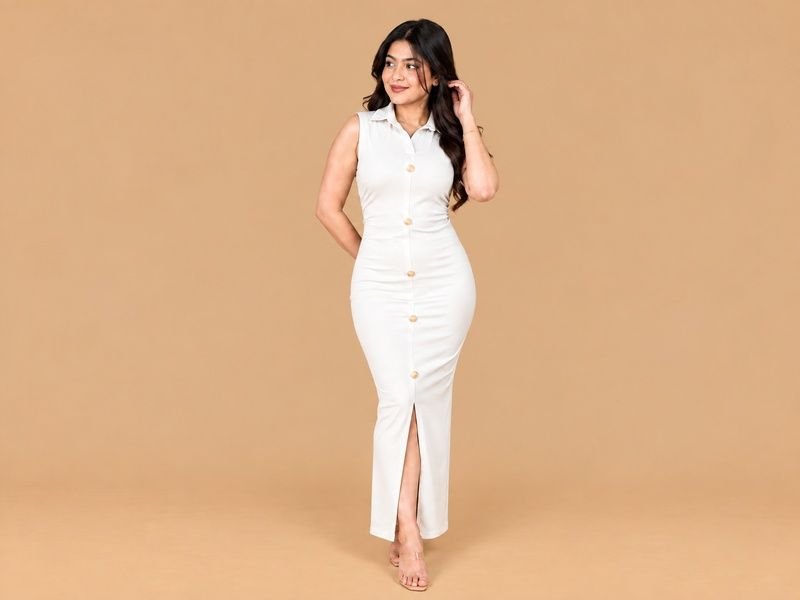Front botton polo coller bodycon