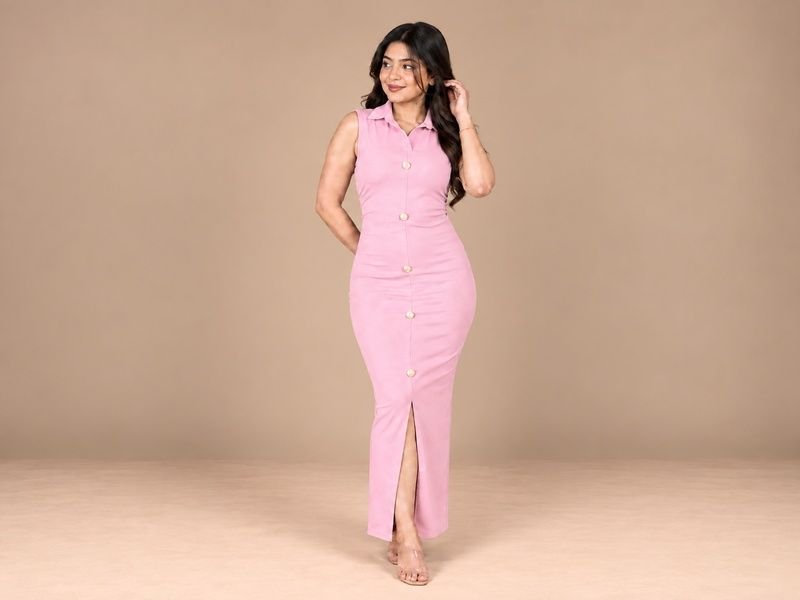 Front botton polo coller bodycon