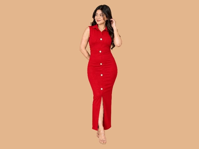 Front botton polo coller bodycon