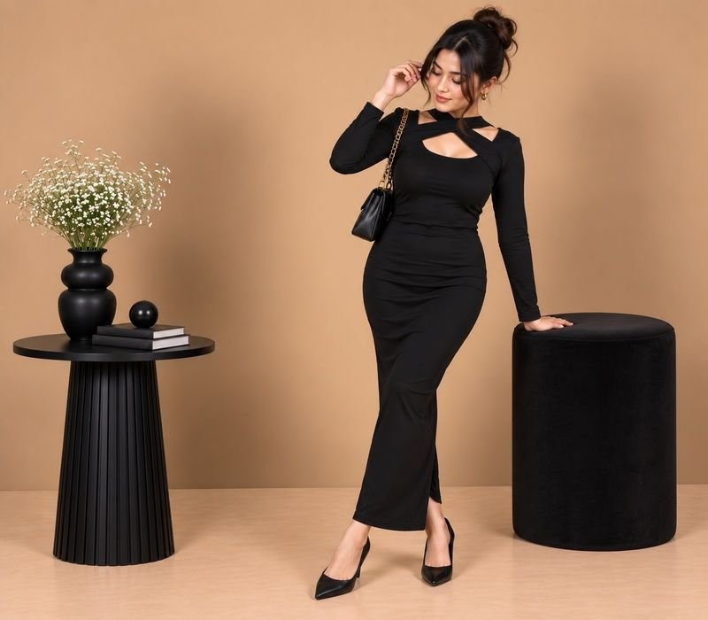 Cross sholder bodycon