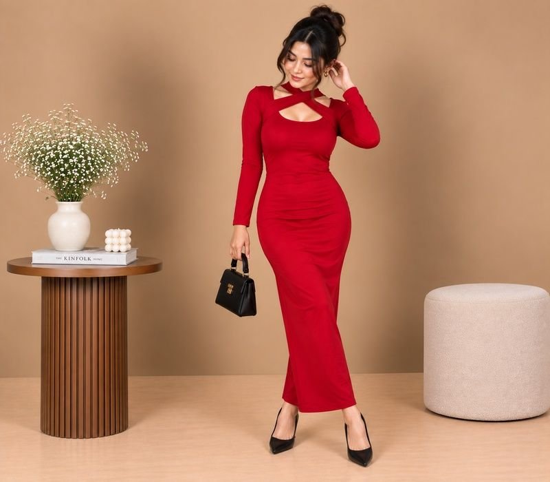Cross sholder bodycon
