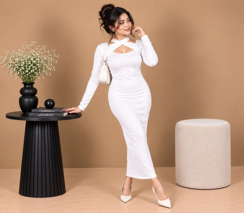Cross sholder bodycon