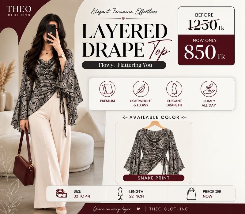 Printed layer drape snake