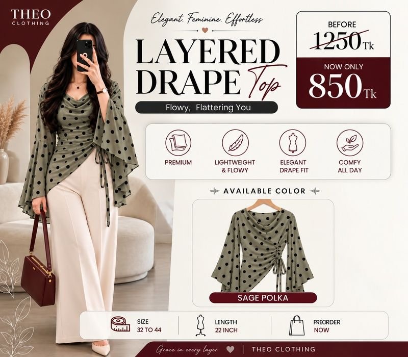 Printed layer  drape greenpolka