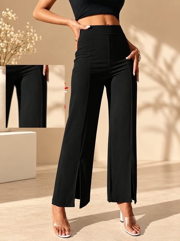 Chic front slit pant