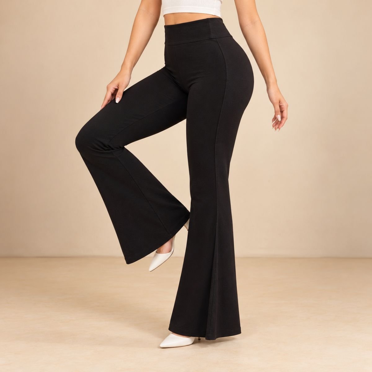 Chic high waisted flare pant