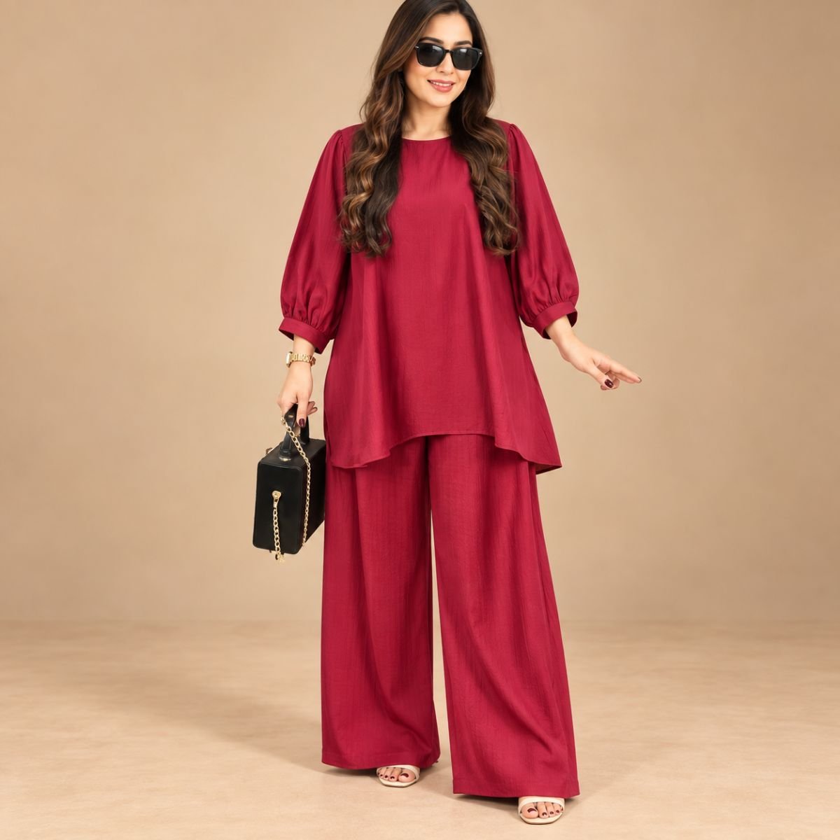 Wide leg panjabicut cord  set