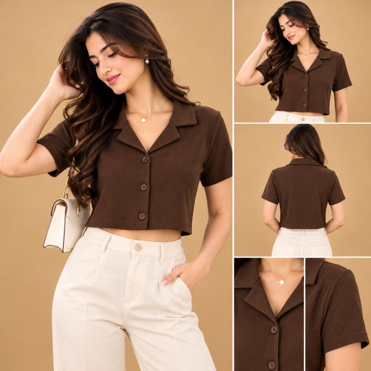 Flap coller shirt (ribbed)