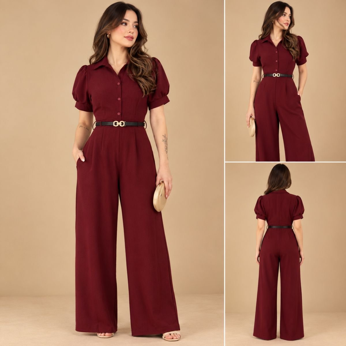 Half sleeve jumpsuit