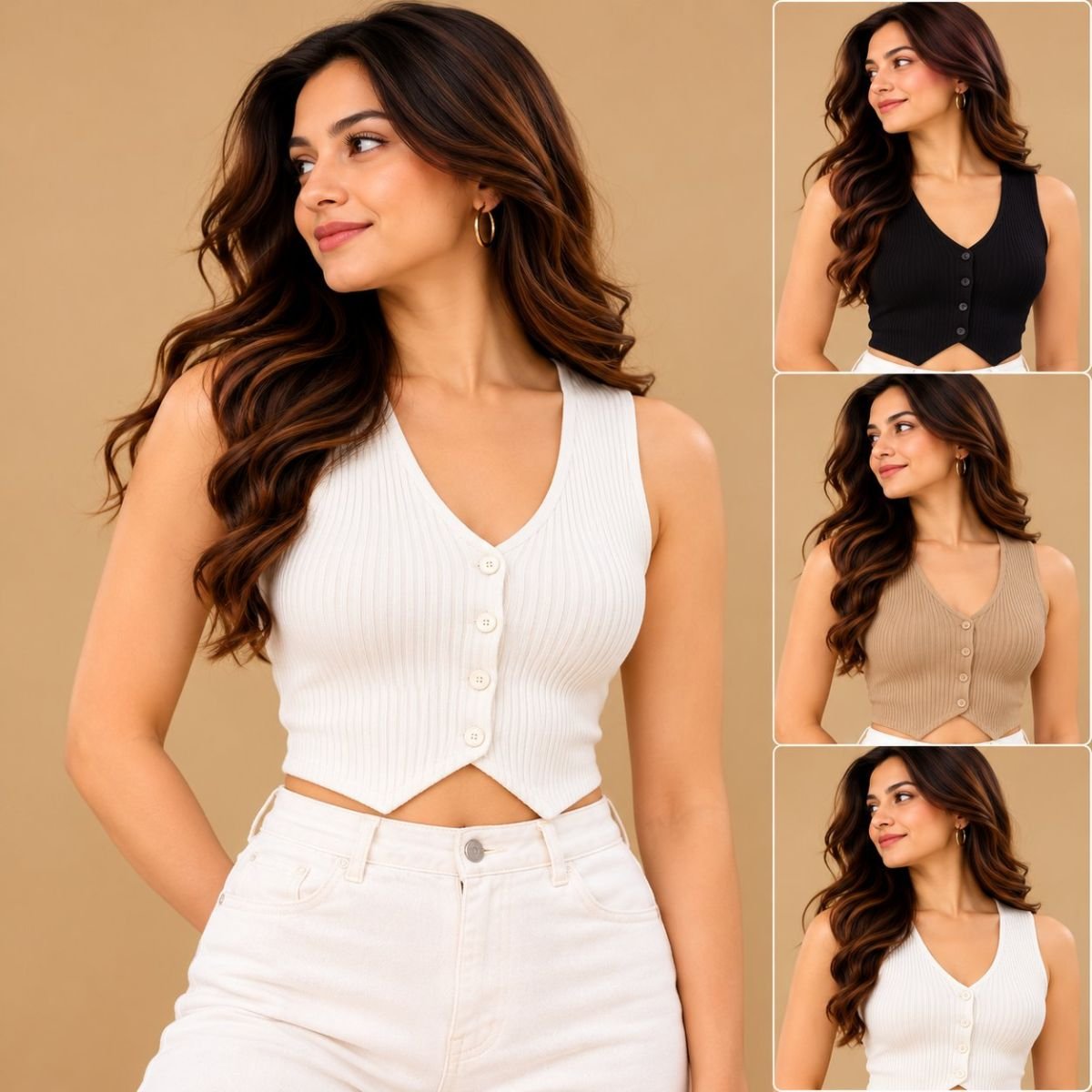 Waistcoat style crop top