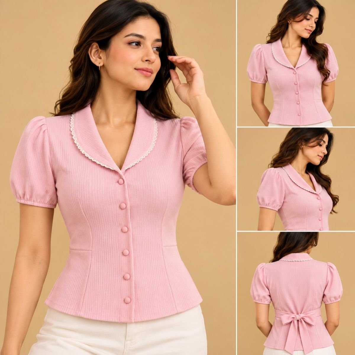 Backribbon coller top
