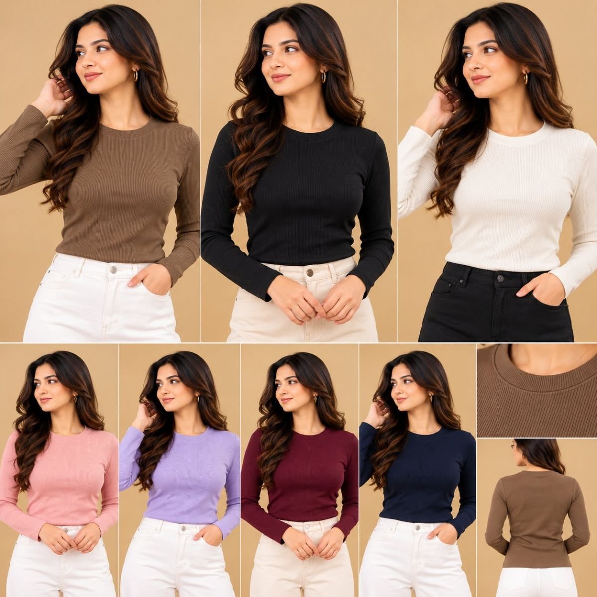 Round neck fullsleeve fingerhole top