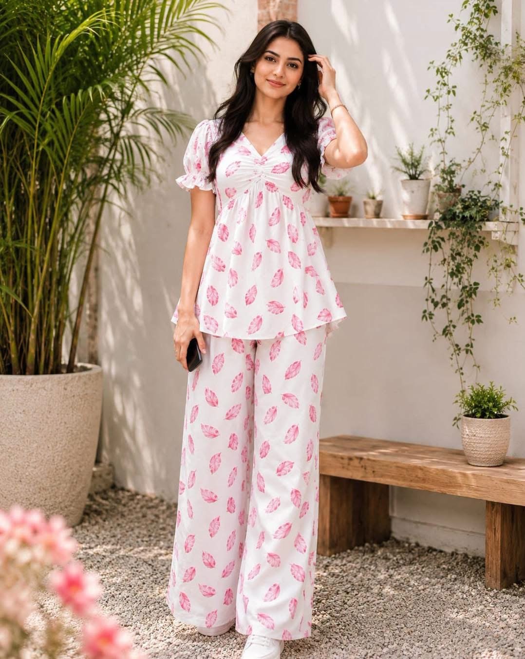 Printed cord pinkleaf