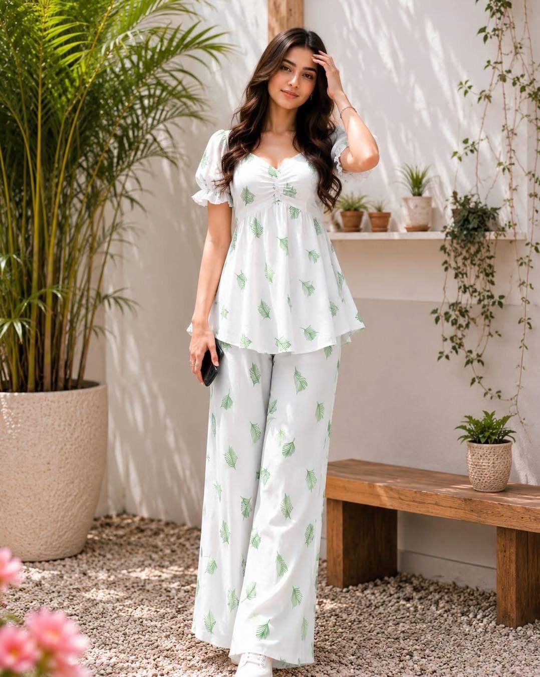 Printed cord greenleaf