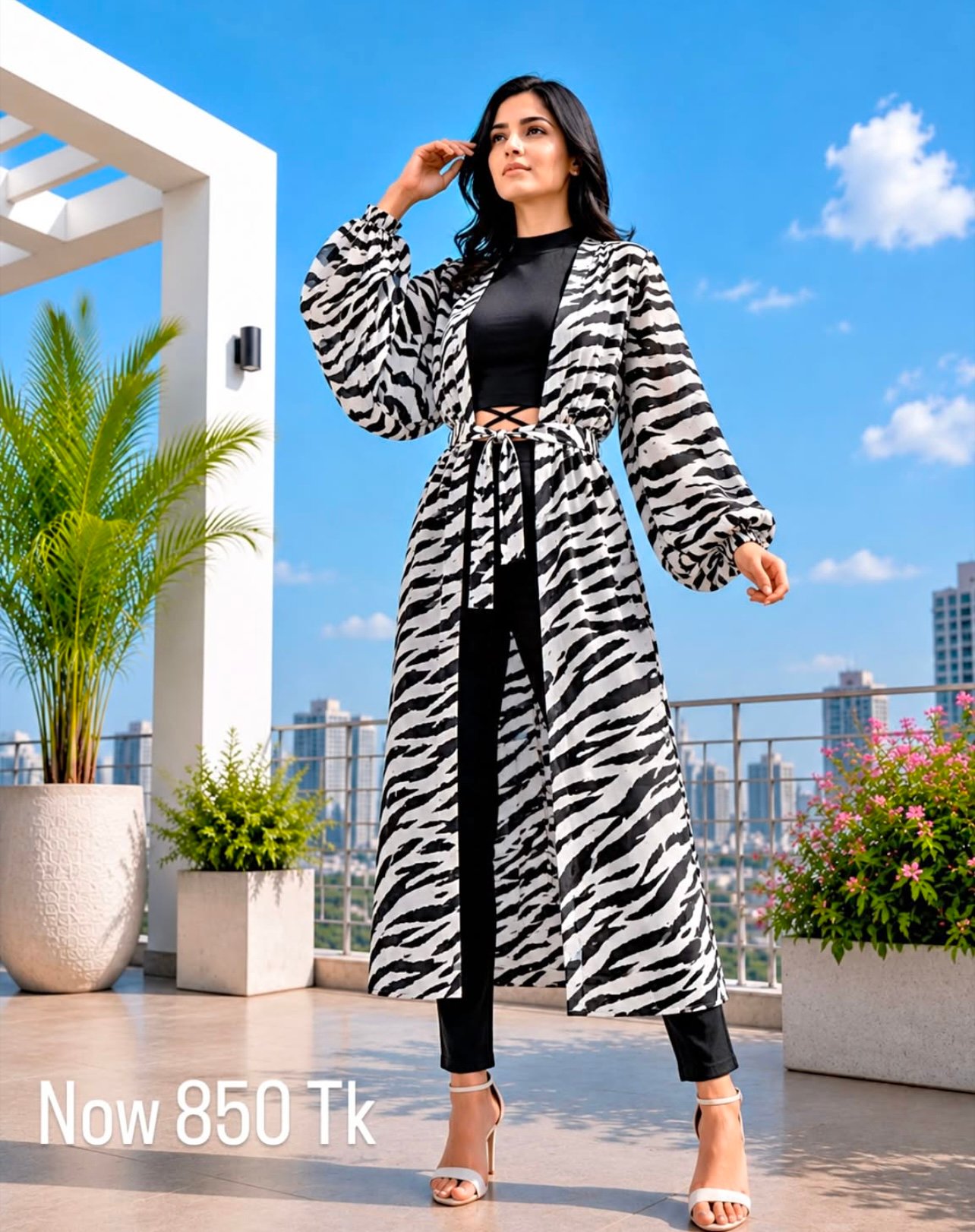 Ribbon shrug zebra 065