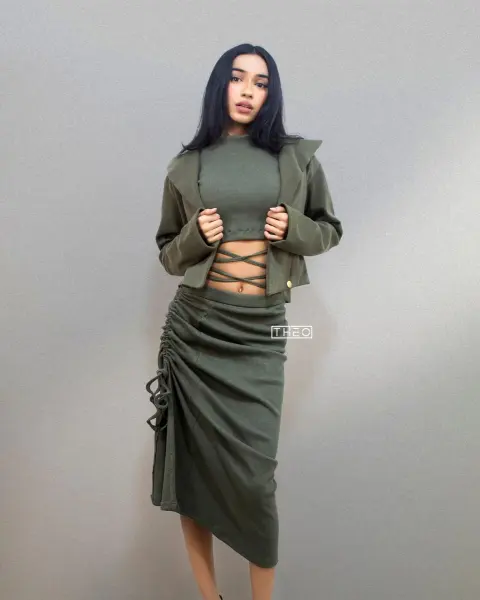 3part western style skirt set