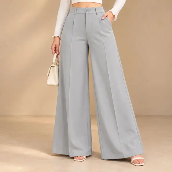 Loop botton wide leg pant